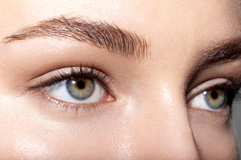 women's eyebrow area with no wrinkle