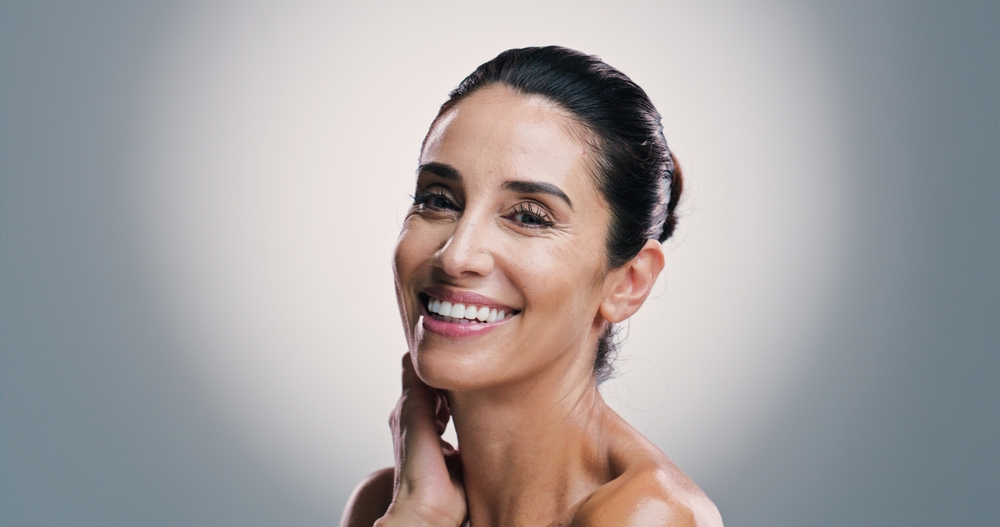 mature woman with wrinkles