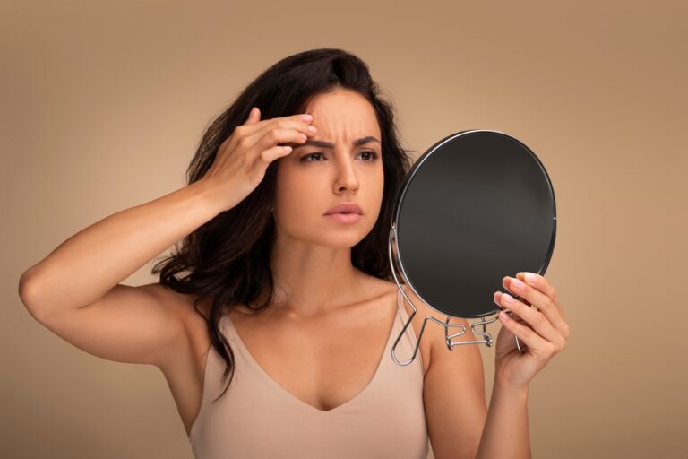 woman considering treatment with botox