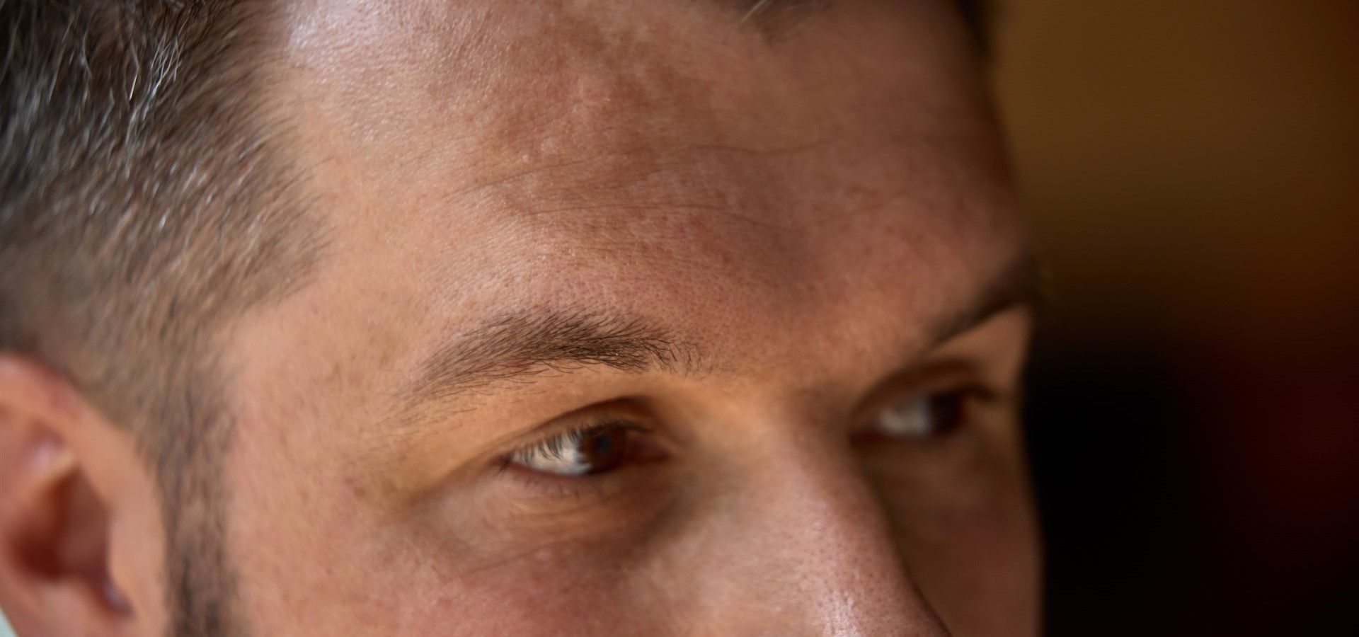 man with natural skin texture
